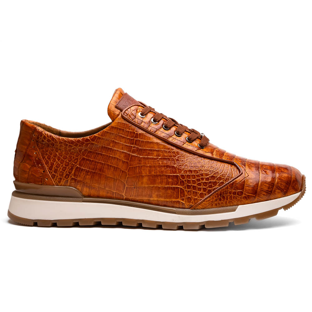 Marco Di Milano Alonzo Caiman Crocodile Sneakers Honey