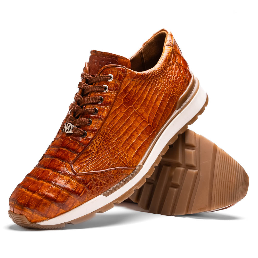 Marco Di Milano Alonzo Caiman Crocodile Sneakers Cognac