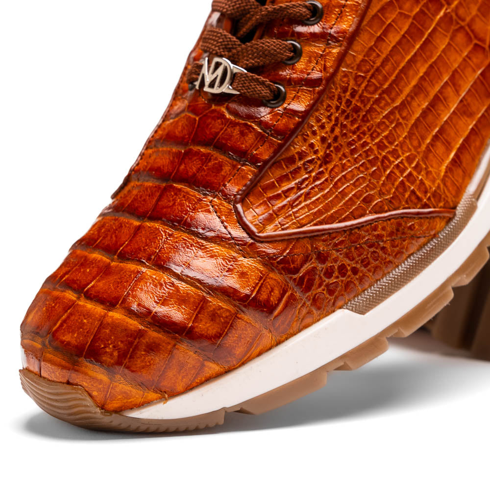 Marco Di Milano Alonzo Caiman Crocodile Sneakers Cognac