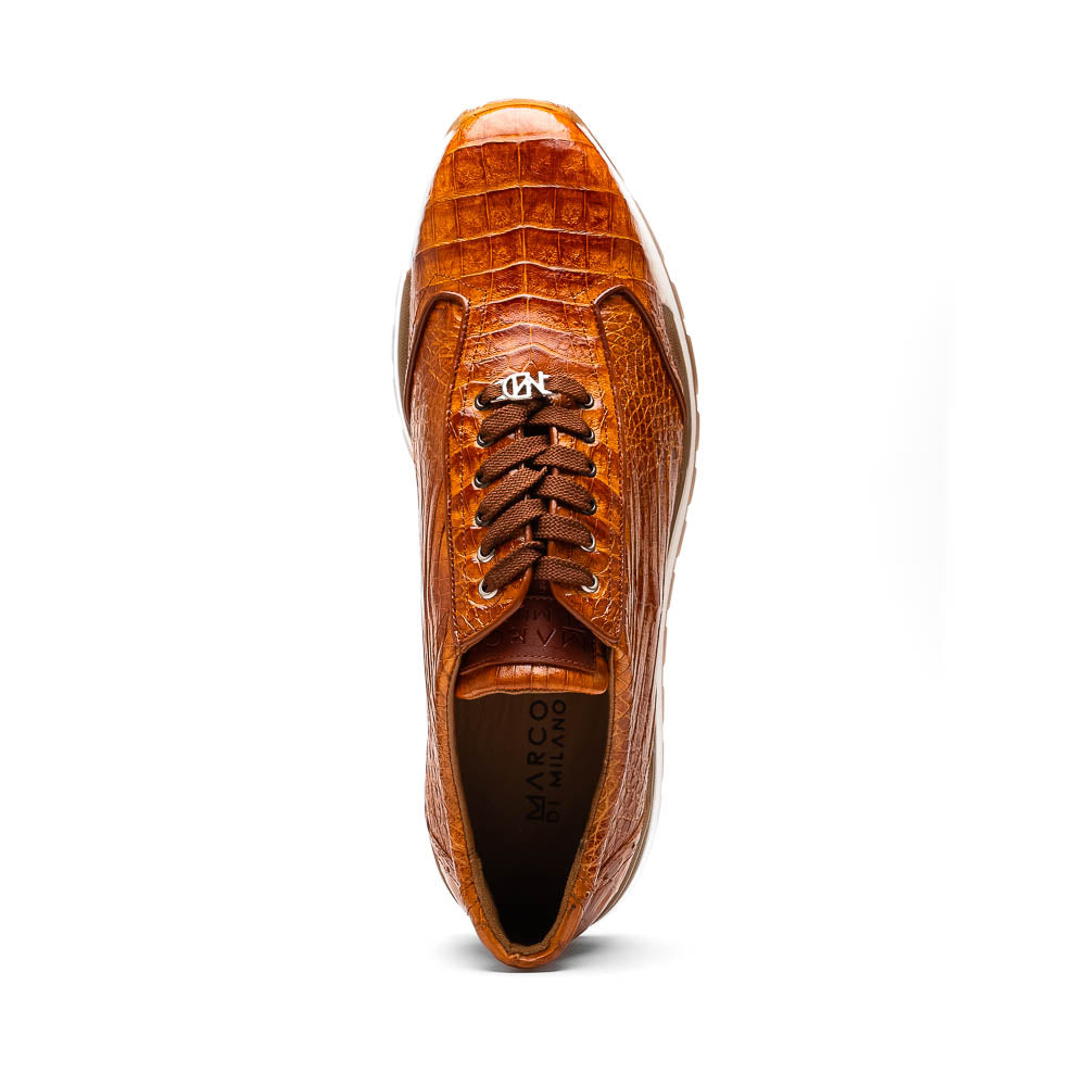 Marco Di Milano Alonzo Caiman Crocodile Sneakers Cognac