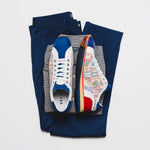 Zelli Alpha Calfskin Alpha Print Sneakers Blue (65-211-BLU)