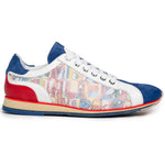 Zelli Alpha Calfskin Alpha Print Sneakers Blue