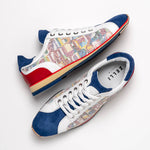 Zelli Alpha Calfskin Alpha Print Sneakers Blue (65-211-BLU)