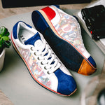 Zelli Alpha Calfskin Alpha Print Sneakers Blue (65-211-BLU)