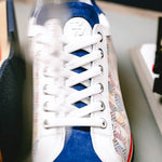 Zelli Alpha Calfskin Alpha Print Sneakers Blue (65-211-BLU)