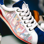 Zelli Alpha Calfskin Alpha Print Sneakers Blue (65-211-BLU)