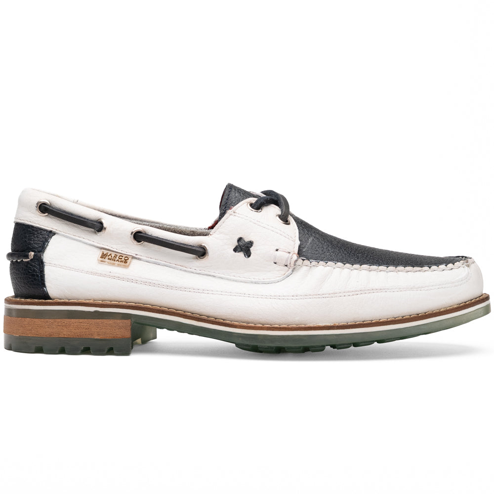 Marco Di Milano Amalfi Leather Boat Shoe Navy / White