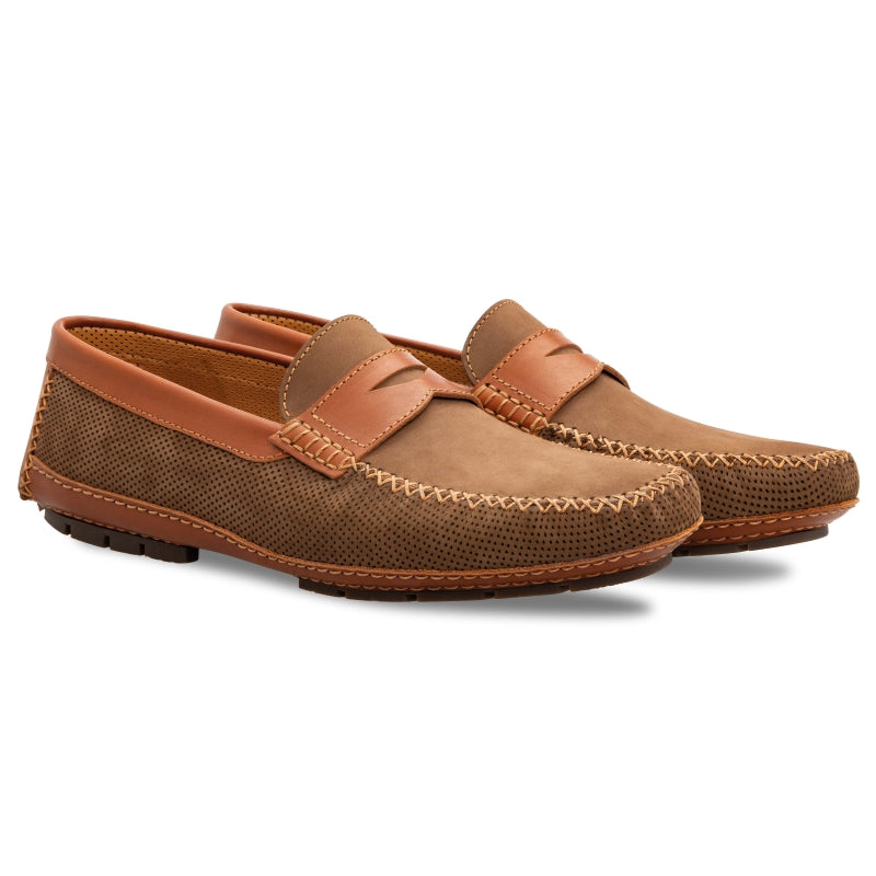 Stemar Perforated Driving Loafers Brown / Tan
