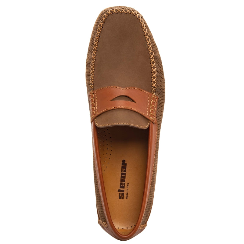 Stemar Perforated Driving Loafers Brown / Tan