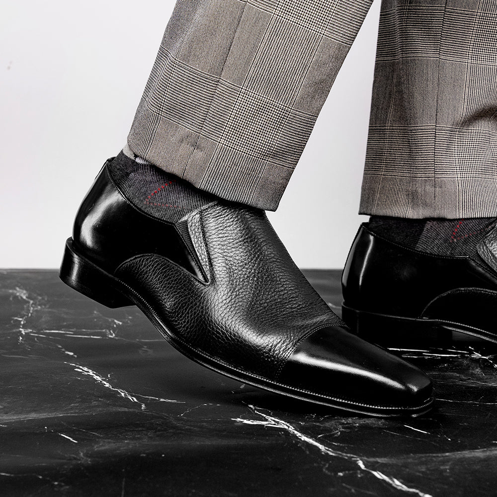 Belvedere Studio Andreo Deerskin & Nappa Loafers Black