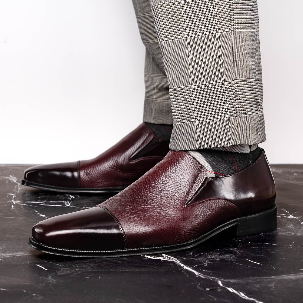 Belvedere Studio Andreo Deerskin & Nappa Loafers Burgundy