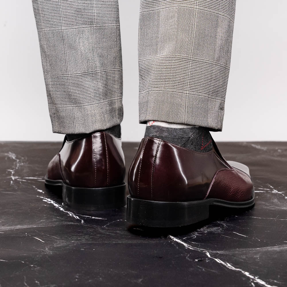 Belvedere Studio Andreo Deerskin & Nappa Loafers Burgundy