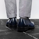Belvedere Studio Andreo Deerskin & Nappa Loafers Navy