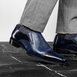 Belvedere Studio Andreo Deerskin & Nappa Loafers Navy