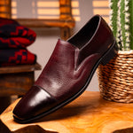Belvedere Studio Andreo Deerskin & Nappa Loafers Burgundy
