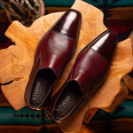 Belvedere Studio Andreo Deerskin & Nappa Loafers Burgundy