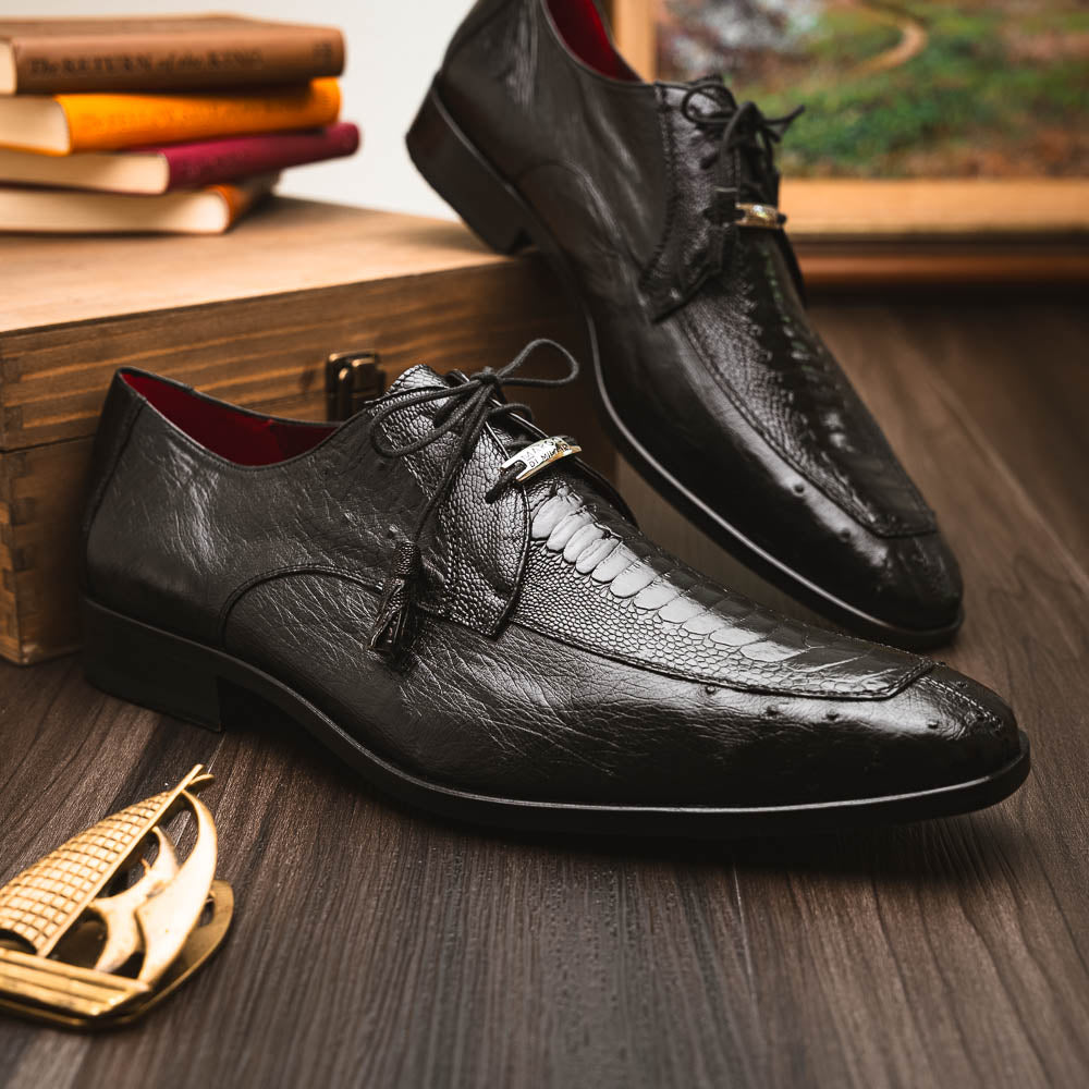 Marco Di Milano Andretti Ostrich Leg Shoes Black