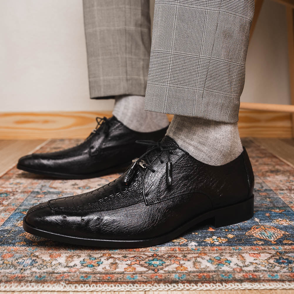 Marco Di Milano Andretti Ostrich Leg Shoes Black