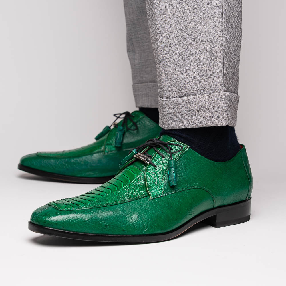 Marco Di Milano Andretti Ostrich Leg Shoes Green Lemon