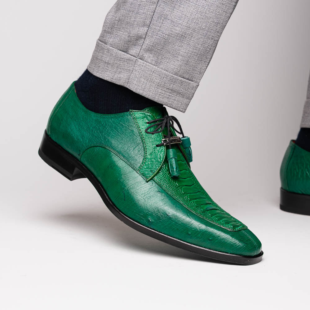 Marco Di Milano Andretti Ostrich Leg Shoes Green Lemon