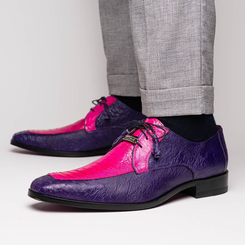 Marco Di Milano Andretti Ostrich Leg Shoes Pink / Purple