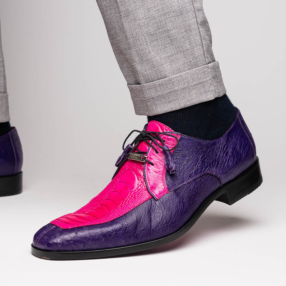 Marco Di Milano Andretti Ostrich Leg Shoes Pink / Purple