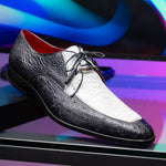 Marco Di Milano Andretti Ostrich Leg Shoes White / Black