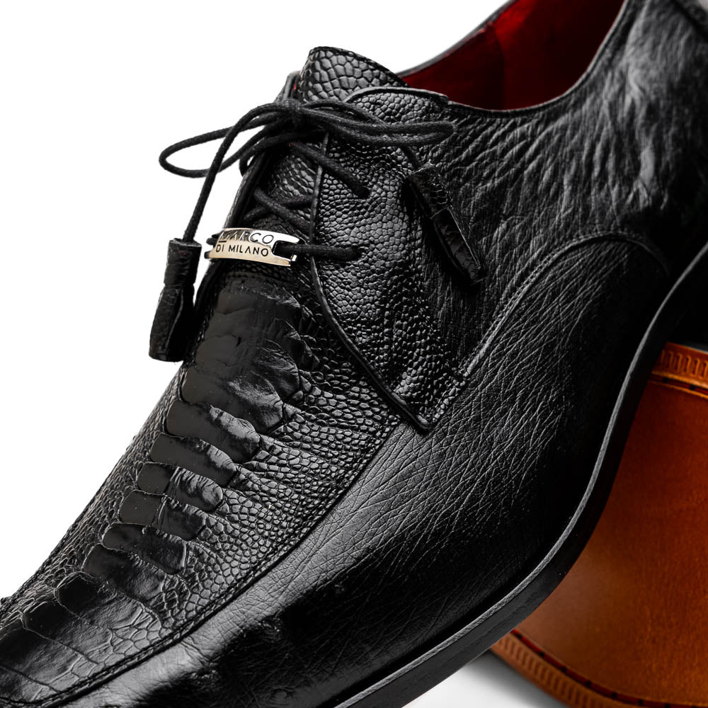 Marco Di Milano Andretti Ostrich Leg Shoes Black