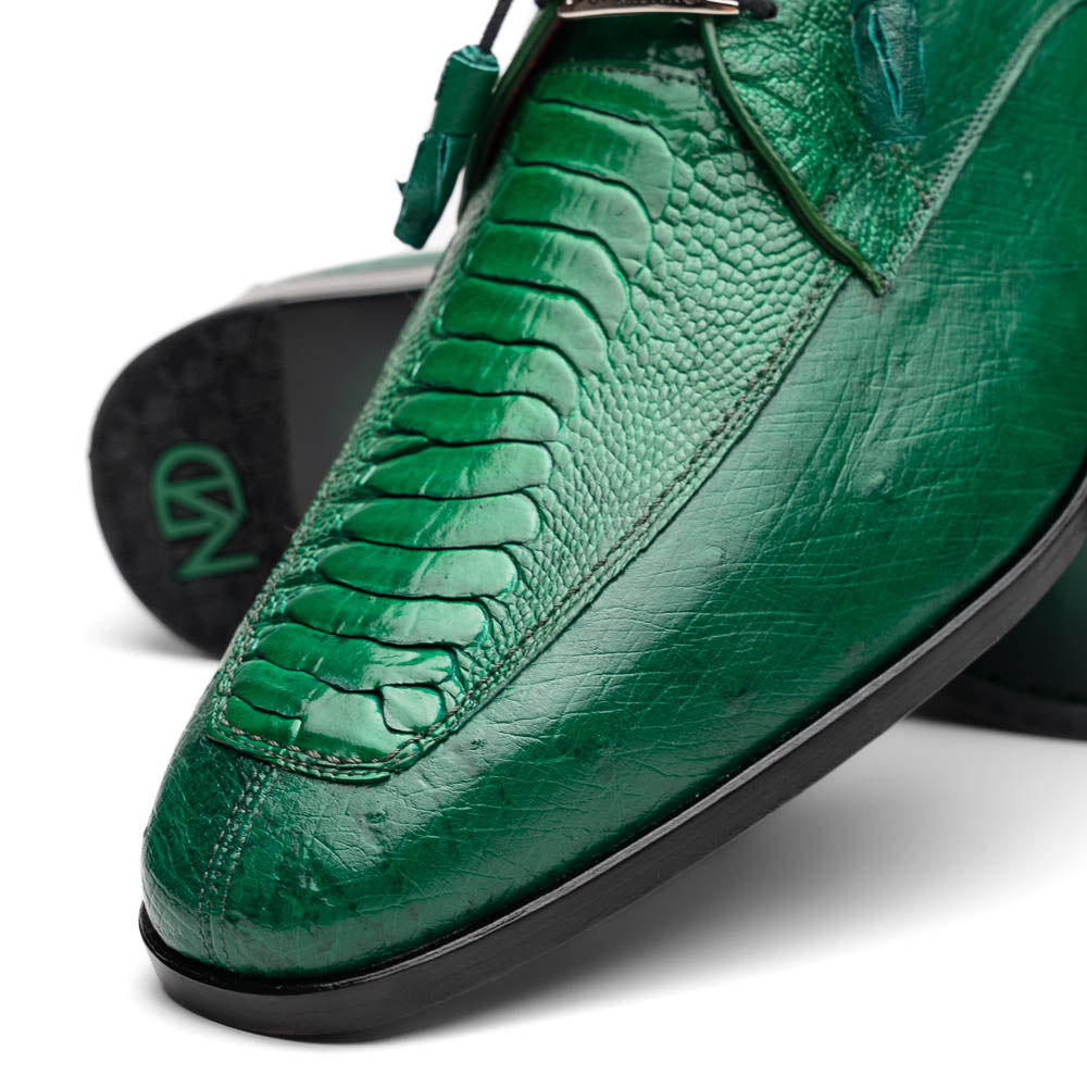 Marco Di Milano Andretti Ostrich Leg Shoes Green Lemon