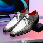 Marco Di Milano Andretti Ostrich Leg Shoes White / Grey