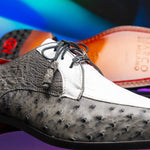 Marco Di Milano Andretti Ostrich Leg Shoes White / Grey