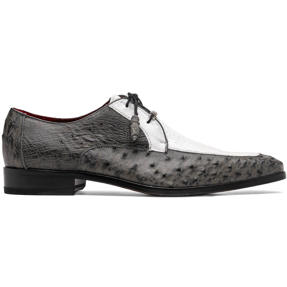 Marco Di Milano Andretti Ostrich Leg Shoes Grey / White