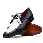 Marco Di Milano Andretti Ostrich Leg Shoes White / Black
