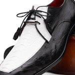 Marco Di Milano Andretti Ostrich Leg Shoes White / Black