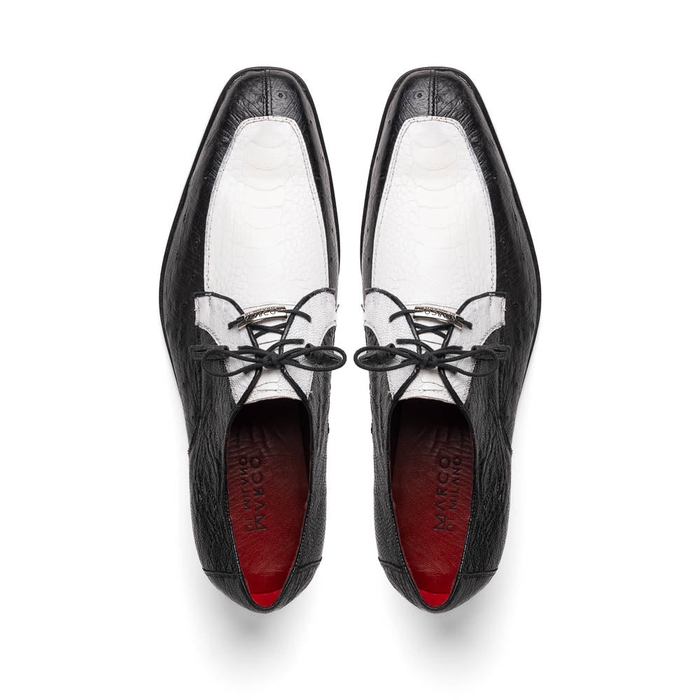 Marco Di Milano Andretti Ostrich Leg Shoes White / Black