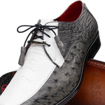 Marco Di Milano Andretti Ostrich Leg Shoes White / Grey
