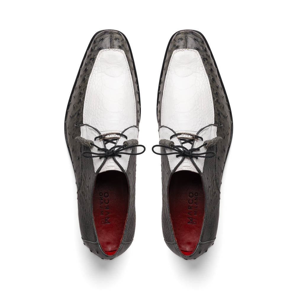 Marco Di Milano Andretti Ostrich Leg Shoes White / Grey