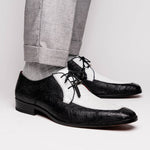 Marco Di Milano Andretti Ostrich Leg Shoes White / Black
