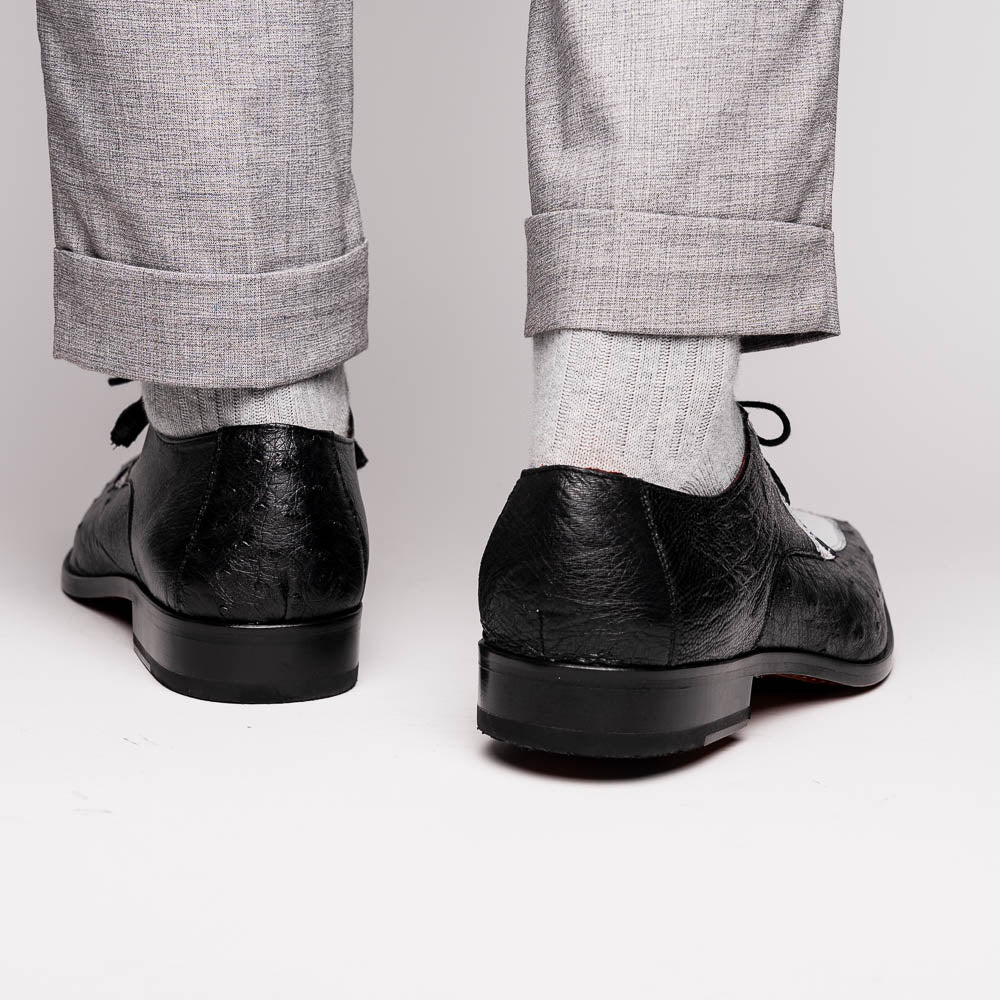 Marco Di Milano Andretti Ostrich Leg Shoes White / Black