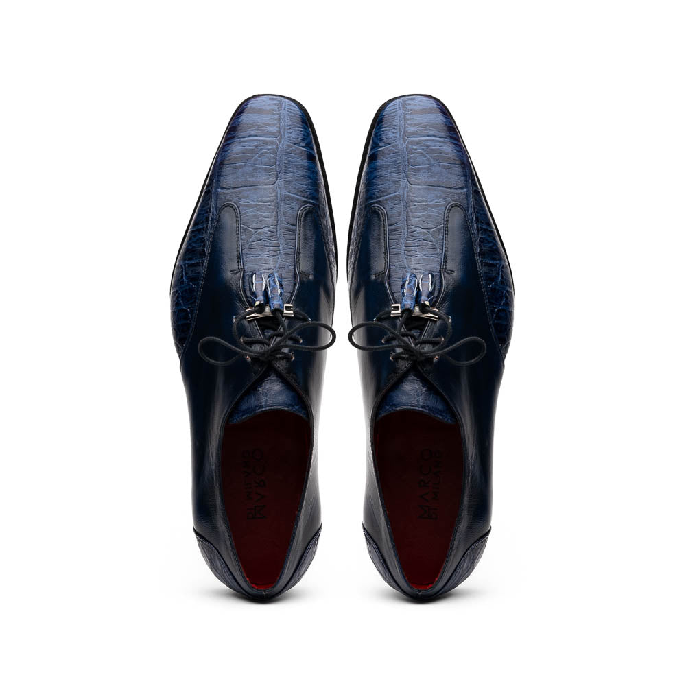 Marco Di Milano Anzio Alligator & Calfskin Derby Navy