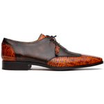 Marco Di Milano Anzio Alligator / Calfskin Derby Brandy