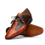 Marco Di Milano Anzio Alligator & Calfskin Derby Brandy