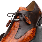 Marco Di Milano Anzio Alligator & Calfskin Derby Brandy