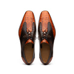 Marco Di Milano Anzio Alligator & Calfskin Derby Brandy