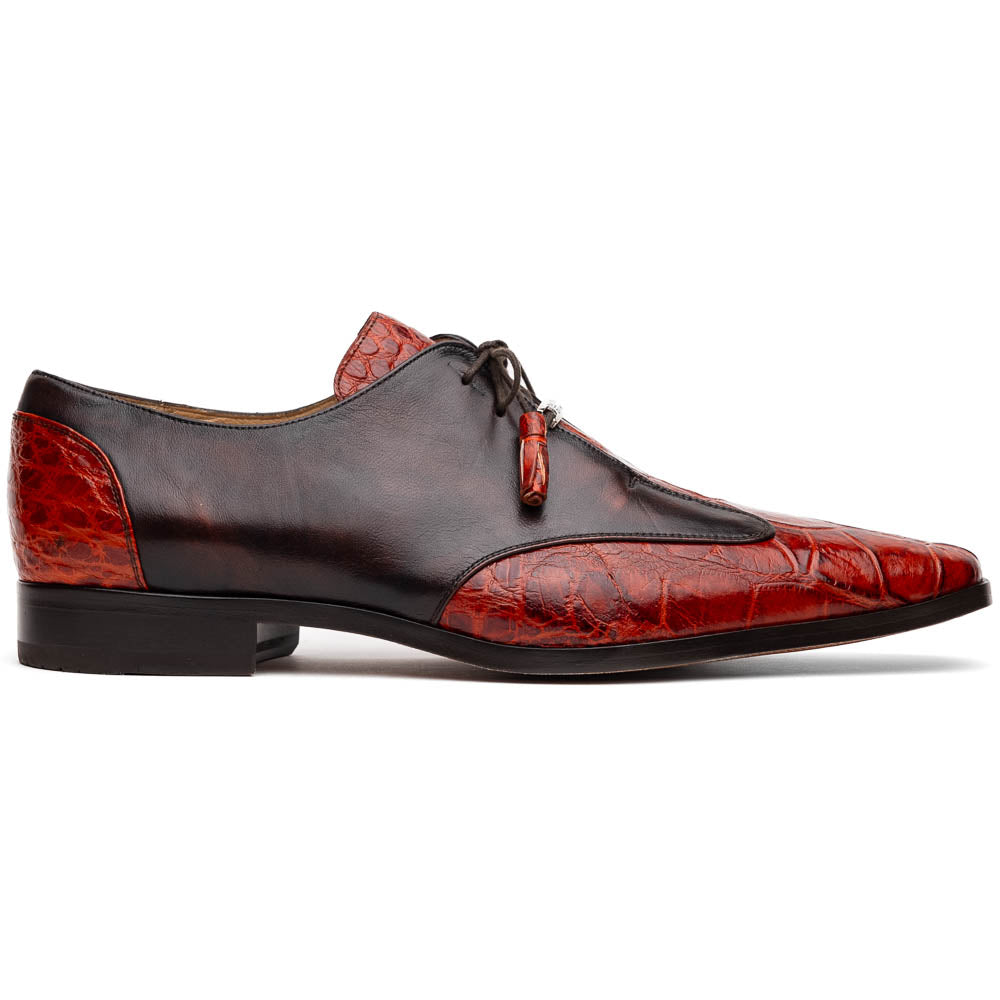 Marco Di Milano Anzio Alligator / Calfskin Derby Cognac