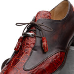 Marco Di Milano Anzio Alligator & Calfskin Derby Cognac