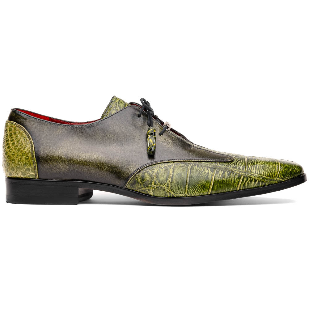 Marco Di Milano Anzio Alligator / Calfskin Derby Green
