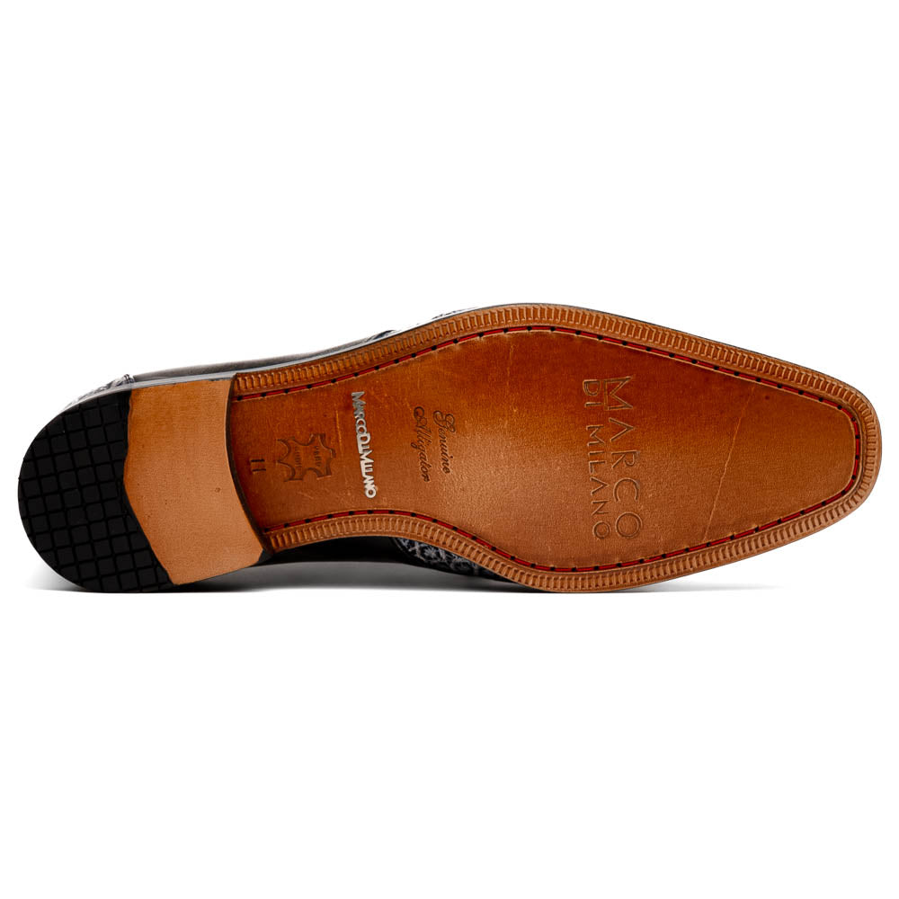 Marco Di Milano Anzio Alligator & Calfskin Derby Newspaper / Grey