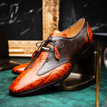 Marco Di Milano Anzio Alligator & Calfskin Derby Brandy