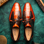 Marco Di Milano Anzio Alligator & Calfskin Derby Brandy